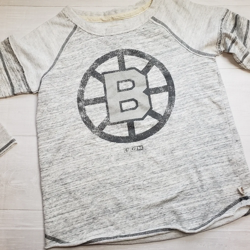 NHL Boston Bruins Raw Edge Raglan Sweatshirt - Picture 11 of 11
